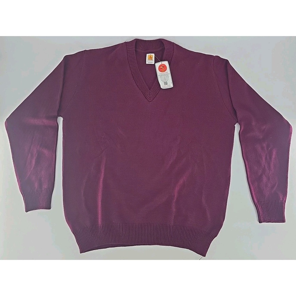 NEW A+ Simply The Best! Womens V Neck Sweater Wine 100% Acrylic Sz XL NWT Soft!